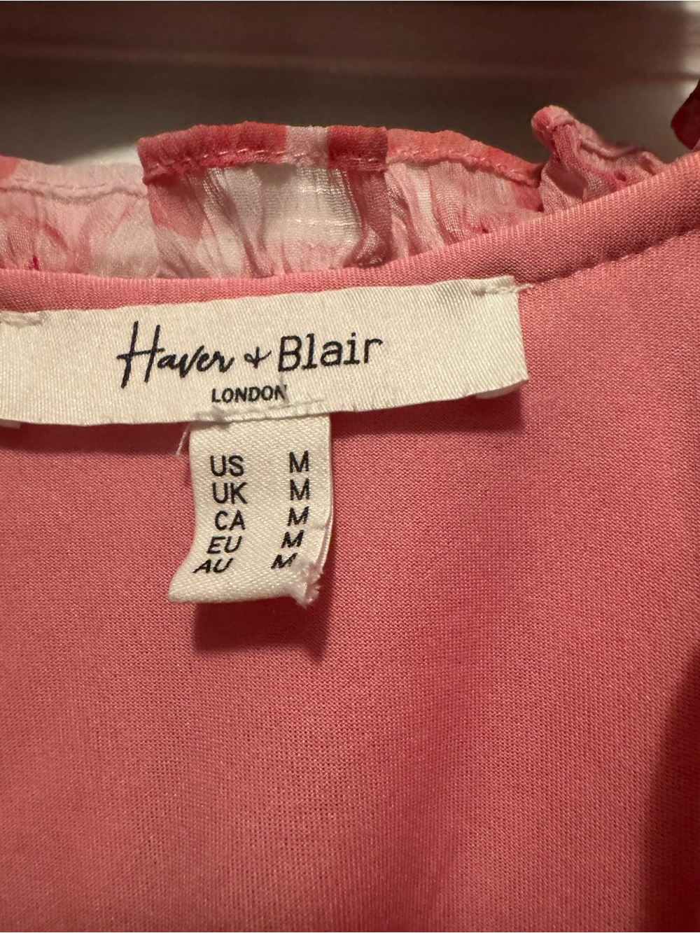 Hanna Andersson Pink Floral Sheer Tie-Front Blouse - Picture 2 of 3